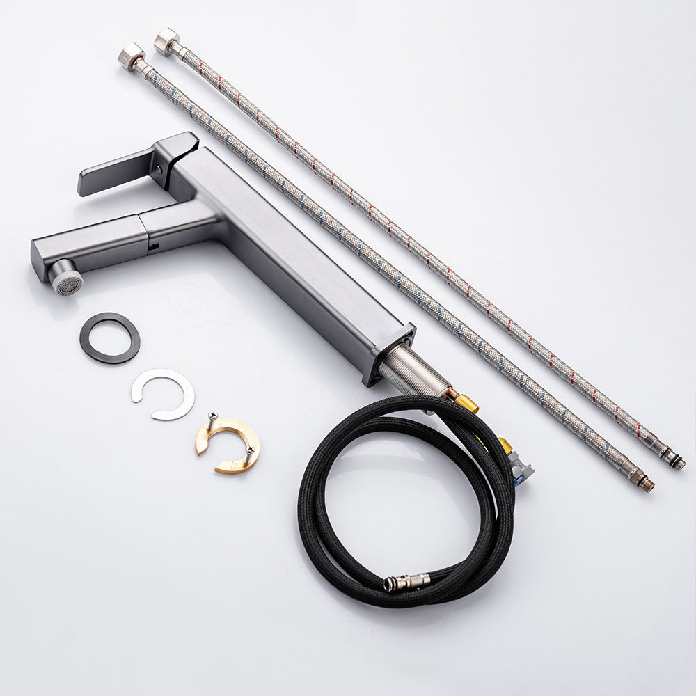 Eumtenr 1.5 GPM Single Handle Pre-Rinse Bathroom Faucet Suitable for Tall Body Basins