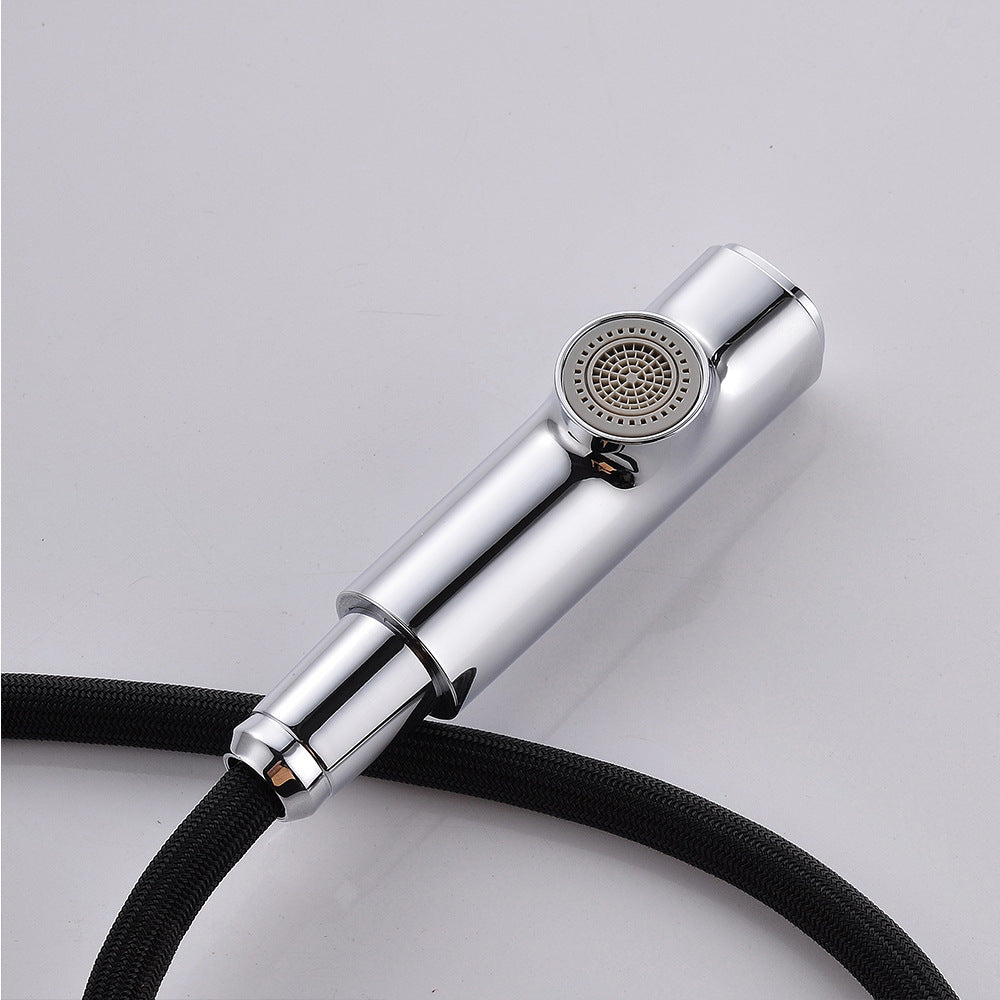 Full Brass Hot and Cold Water Lifting and Pull Down Bathroom Faucet