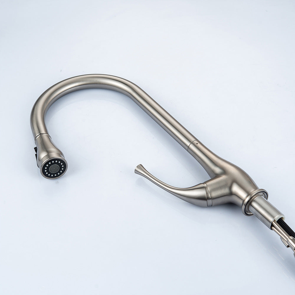 Eumtenr Brass Kitchen Sink Faucet, Kitchen Faucet Brass with Pull Down Sprayer