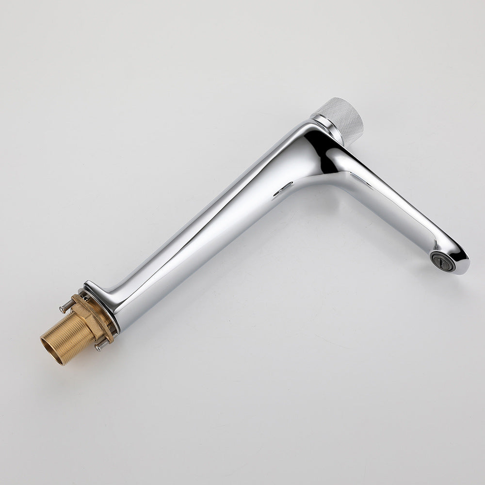 Brass Bathroom Hot and Cold Water Faucet with Rotary Button