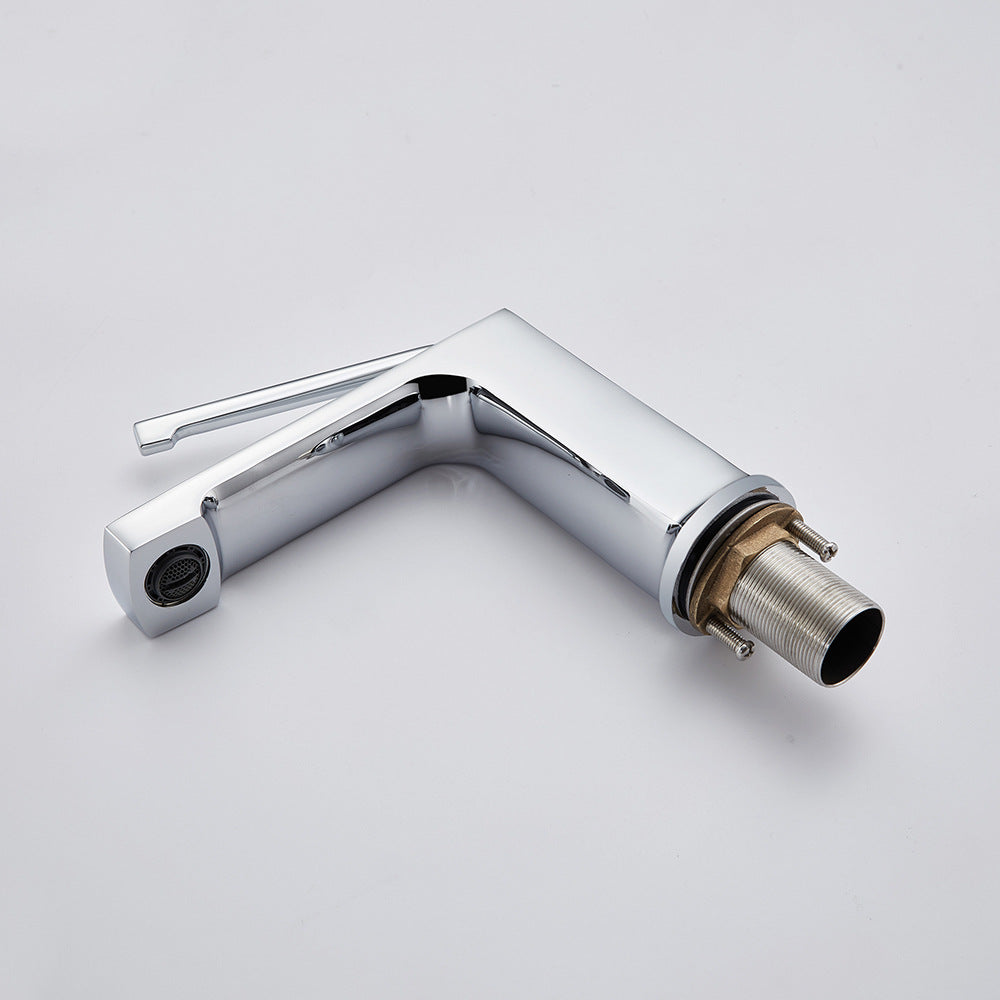 Square Brass One-Handle Modern Waterfall Bathroom Sink Faucet