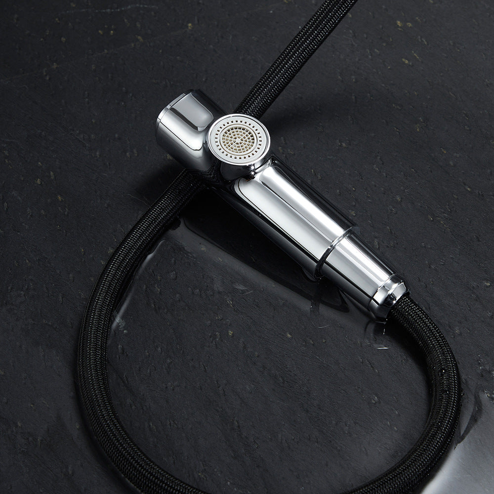 Full Brass Hot and Cold Water Lifting and Pull Down Bathroom Faucet