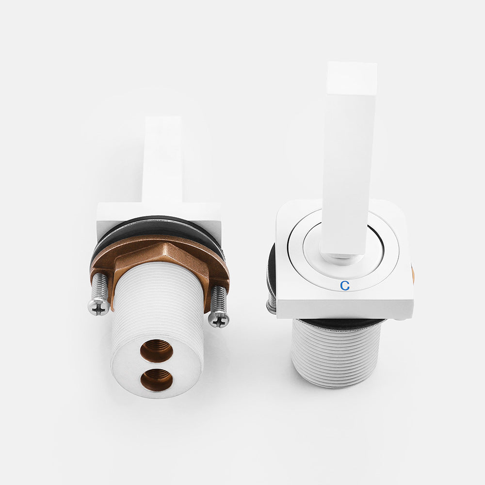 Brass Waterfall Basin Faucet with Dual Control of Cold and Hot Handles