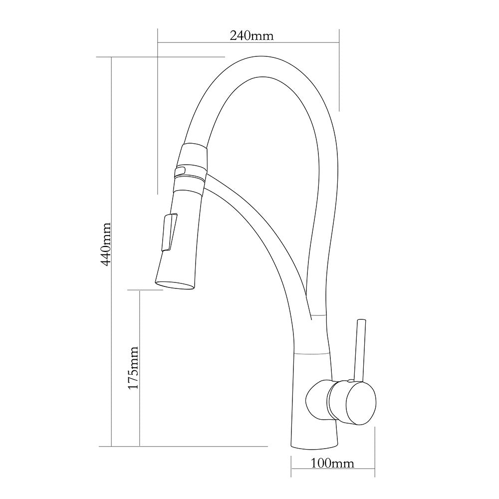 Brass Single Handle Pull Down Sprayer Kitchen Faucet, with LED Light