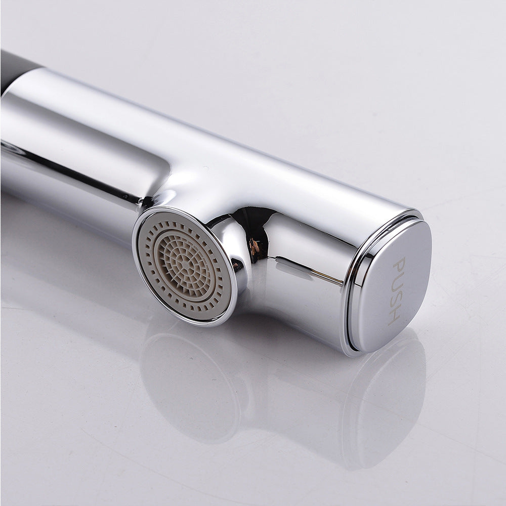 Full Brass Hot and Cold Water Lifting and Pull Down Bathroom Faucet