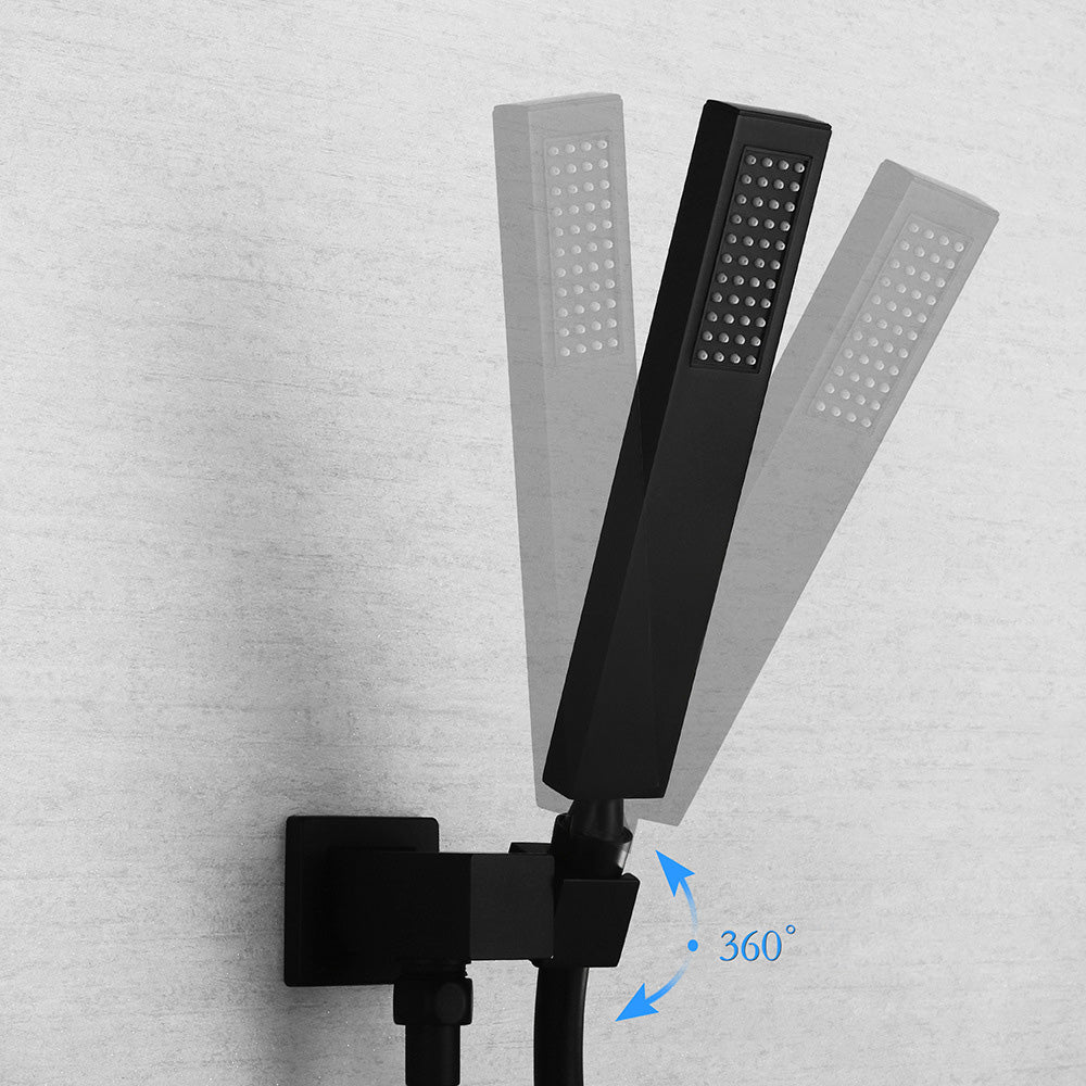 Eumtenr Brass Shower System Combo Set Black Wall Mount Faucet Bathroom Faucets