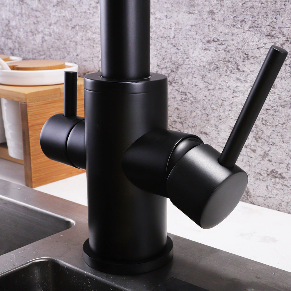 Full Brass Folding Dual Purpose Kitchen Faucet for Water Purification