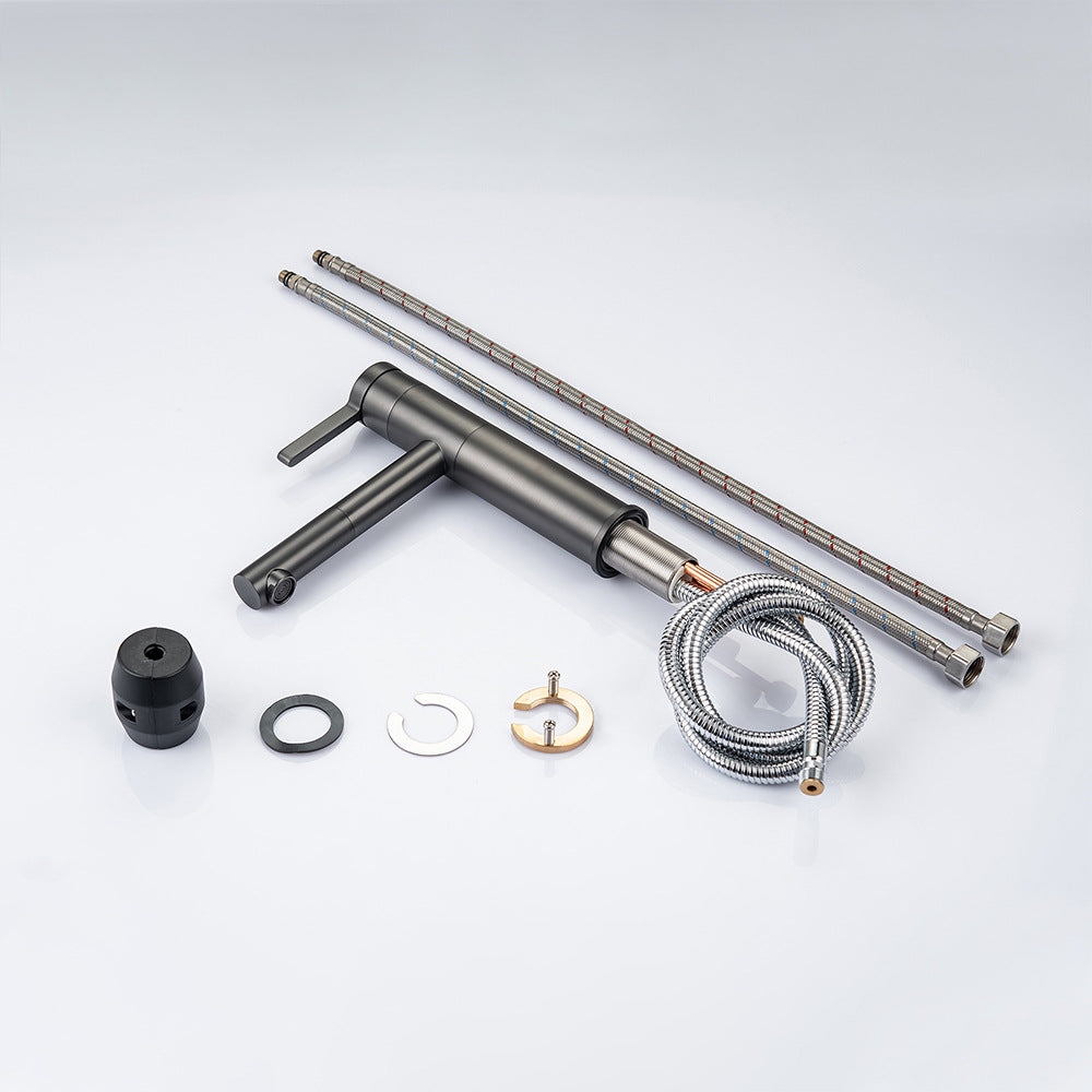 Eumtenr 1.5 GPM Single Hole Pre-Rinse Bathroom Faucet with Pull Down Sprayer