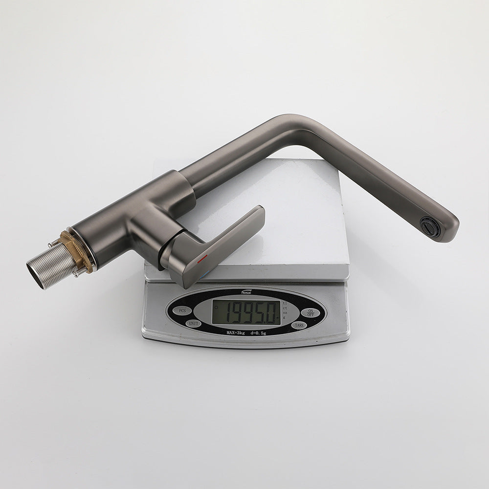 Eumtenr All Brass Cold and Hot Single Hole Kitchen Faucet