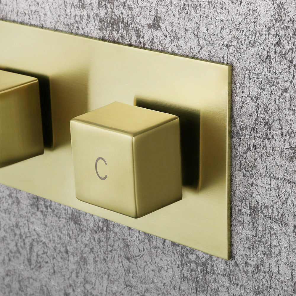 Eumtenr 8 Inch All Brass Shower with Dual Function Wall Mounted Shower Set