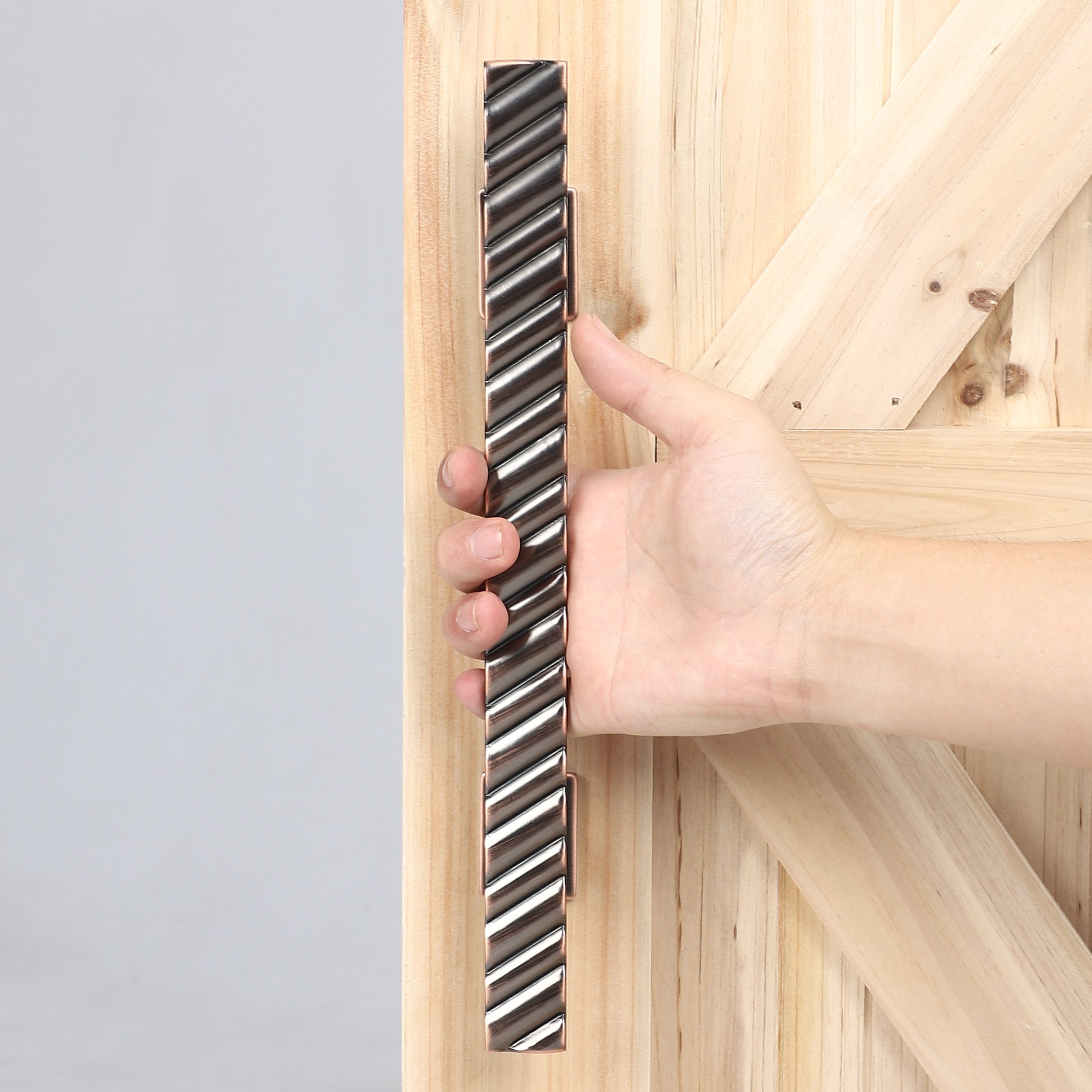 Heavy Duty Solid Brass 12" Pull and Flush Barn Door Handles Set