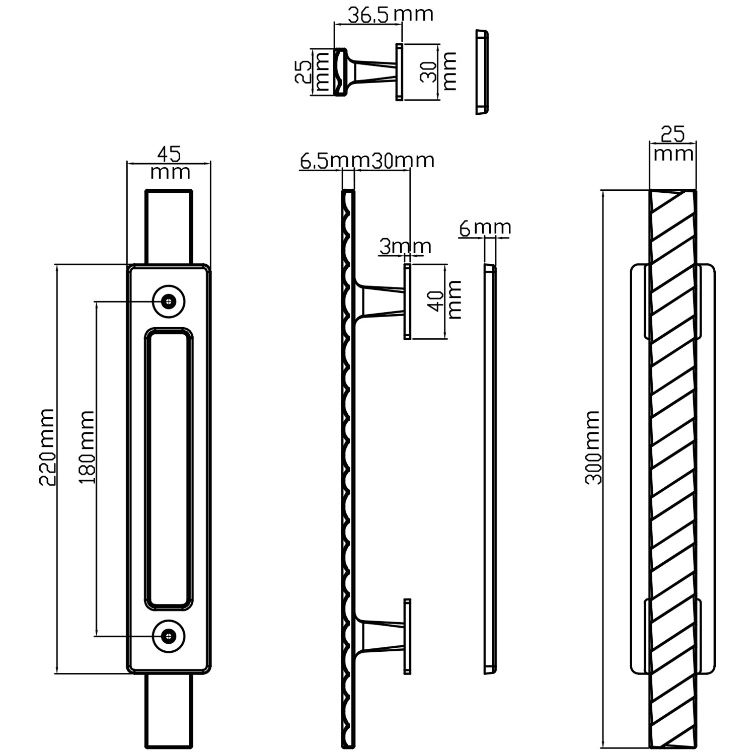 Heavy Duty Solid Brass 12" Pull and Flush Barn Door Handles Set