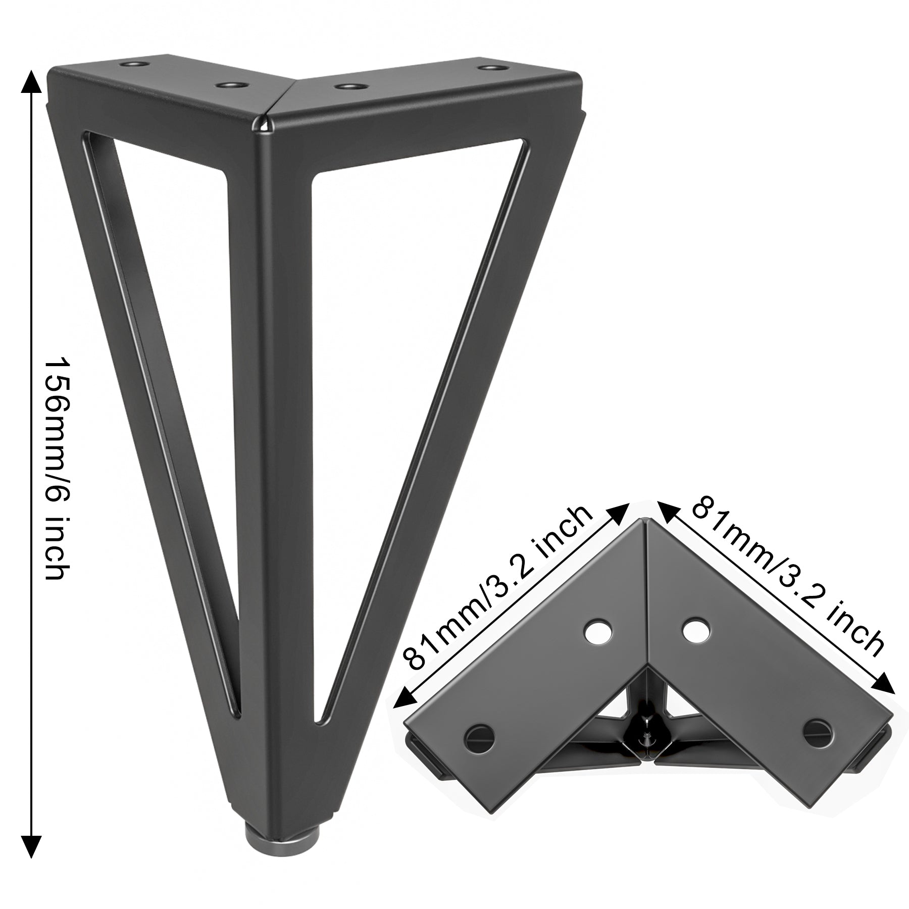 Eumtenr 6 Inch Solid Metal Furniture Legs (Set of 4)