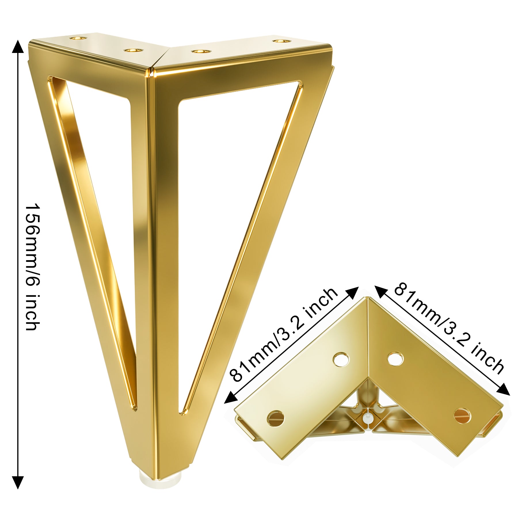 Eumtenr 6 Inch Solid Metal Furniture Legs (Set of 4)
