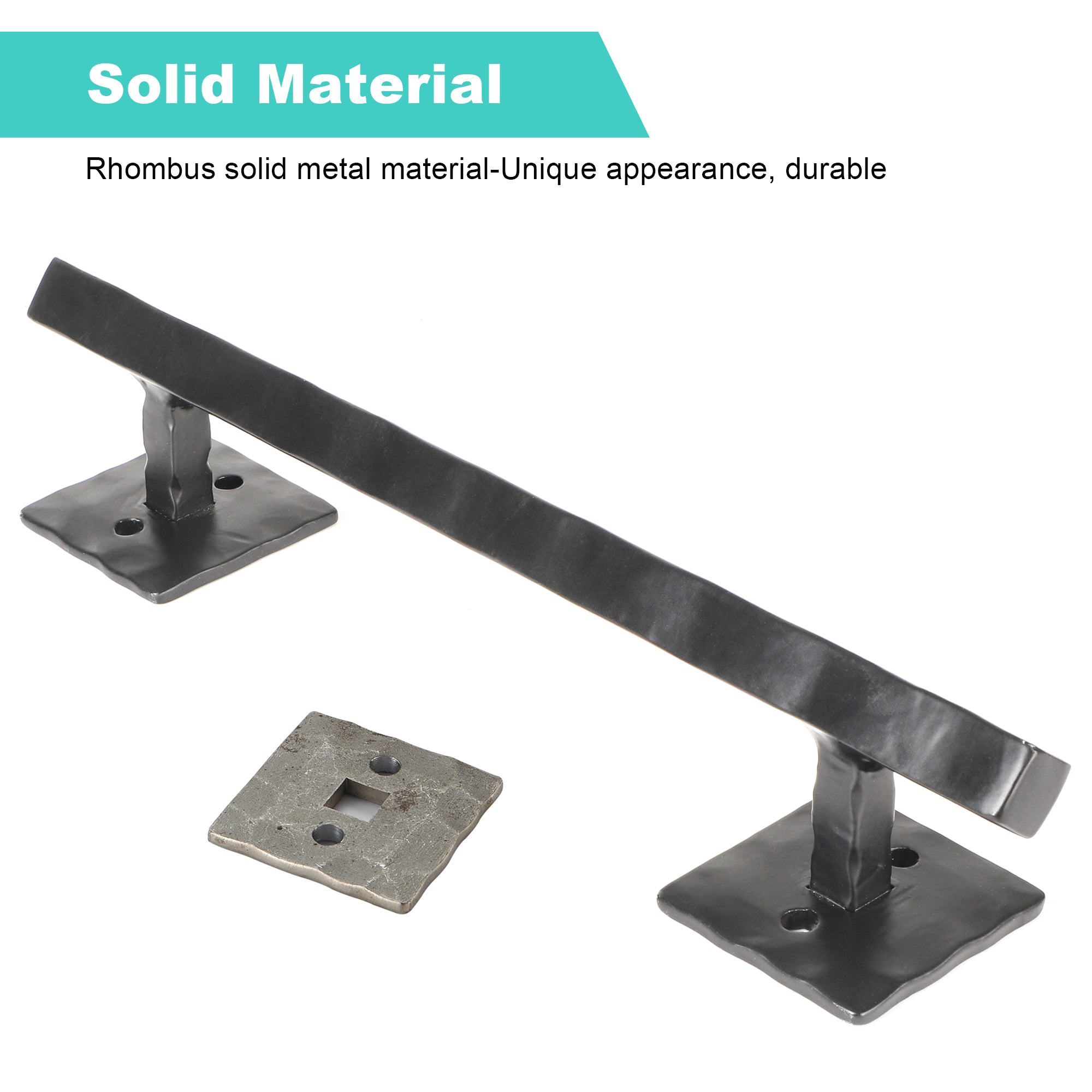 Euntenr Heavy Duty 12" Rhombus Solid Rustic Barn Door Handles for DIY Sliding Barn Door, Gate, Shed, Garage