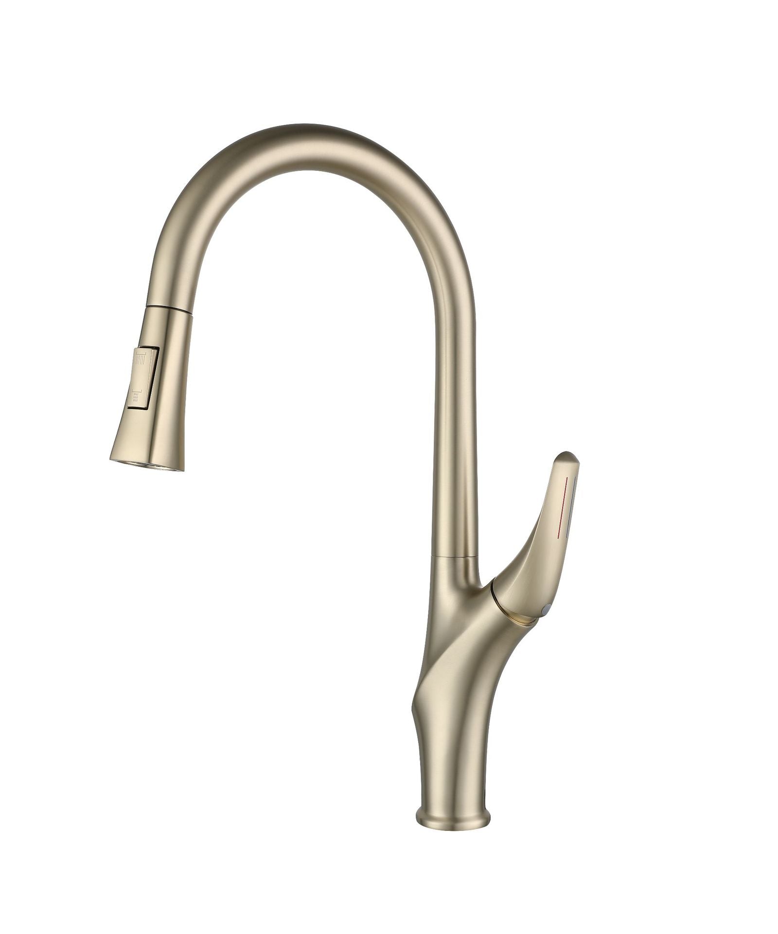 Küchenarmatur mit Pull-Down-Sprayer für heißes und kaltes Wasser aus massivem Messing