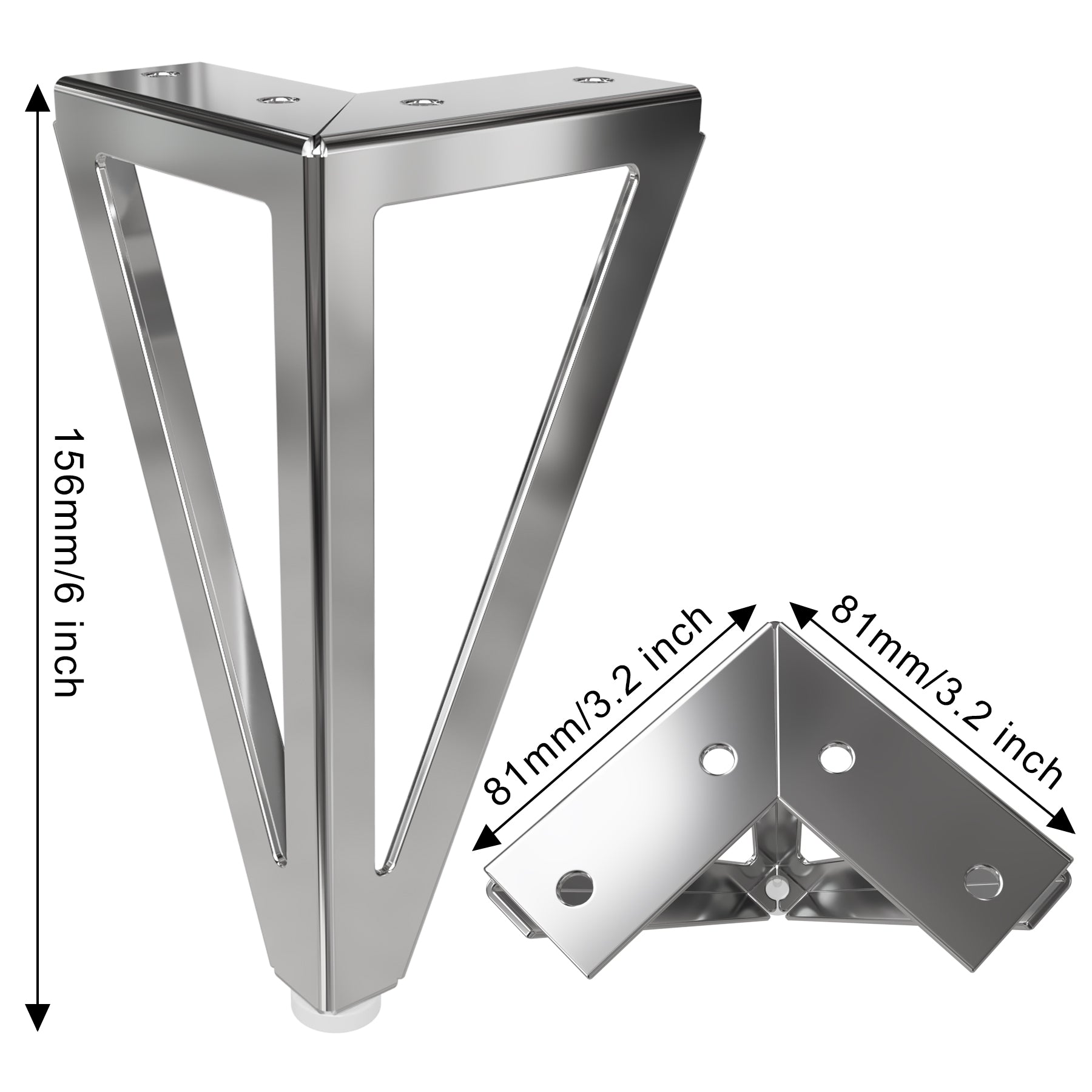 Eumtenr 6 Inch Solid Metal Furniture Legs (Set of 4)