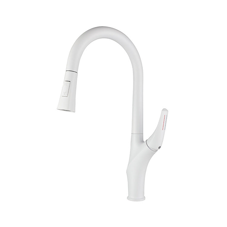 Küchenarmatur mit Pull-Down-Sprayer für heißes und kaltes Wasser aus massivem Messing