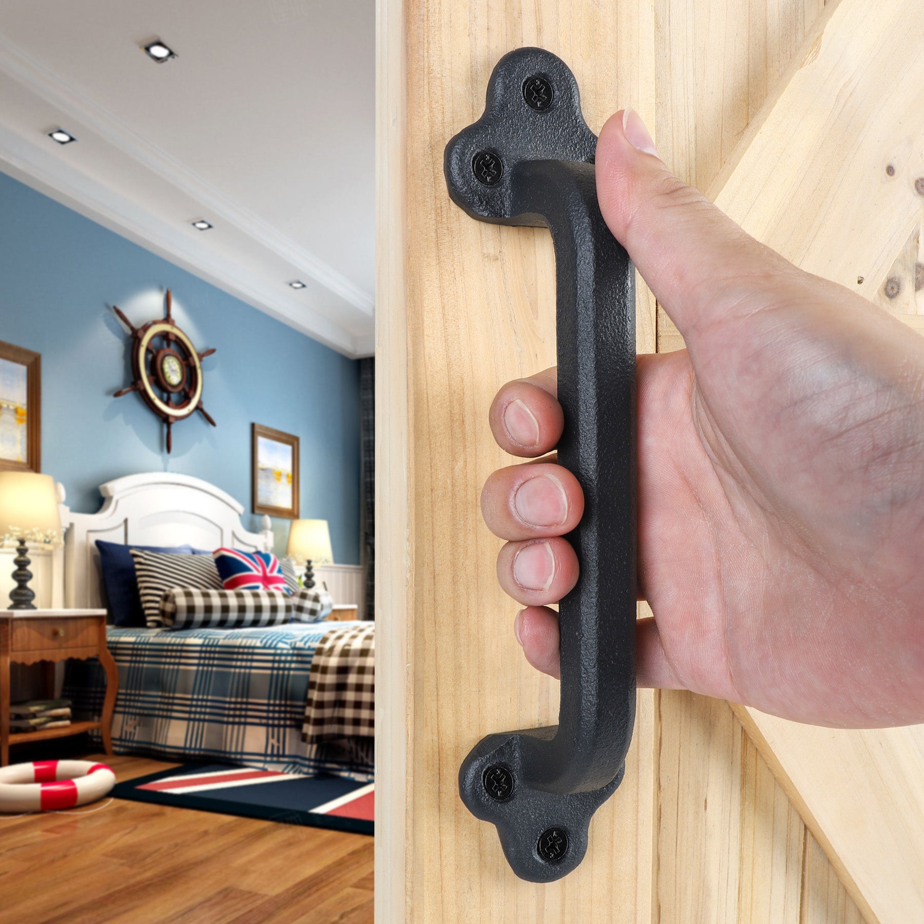 9 Inch Rustic Barn Door Handle for DIY Sliding Barn Door, Gate, Shed, Garage