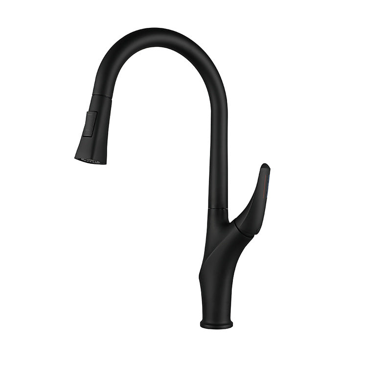 Küchenarmatur mit Pull-Down-Sprayer für heißes und kaltes Wasser aus massivem Messing