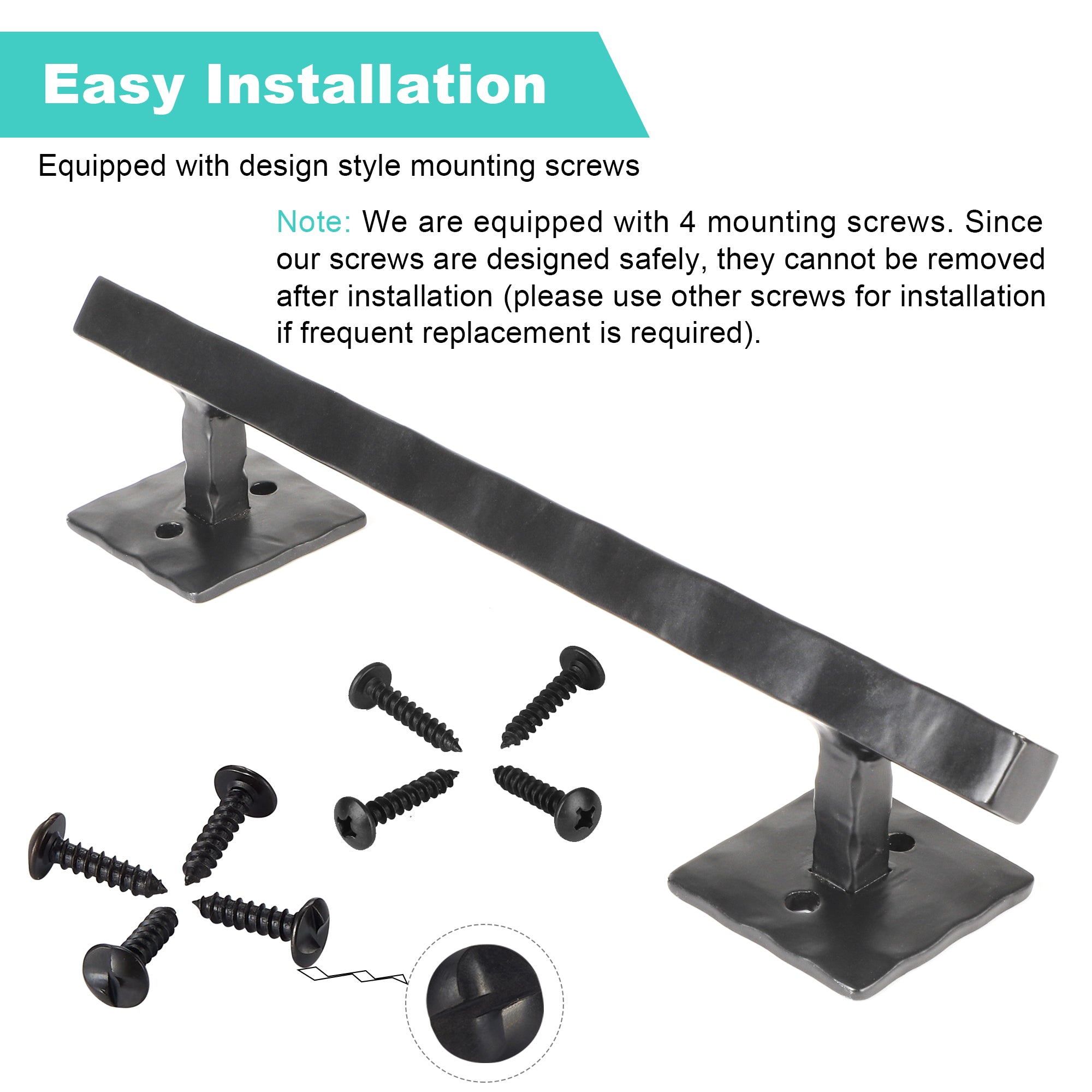 Euntenr Heavy Duty 12" Rhombus Solid Rustic Barn Door Handles for DIY Sliding Barn Door, Gate, Shed, Garage