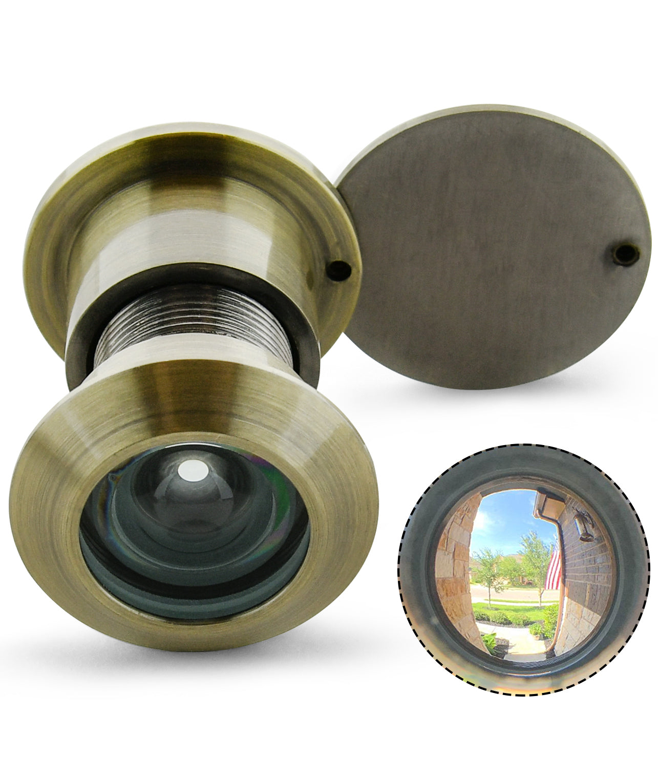 Sicherheitsspion aus massivem Messing für die Haustür – Antikbronze