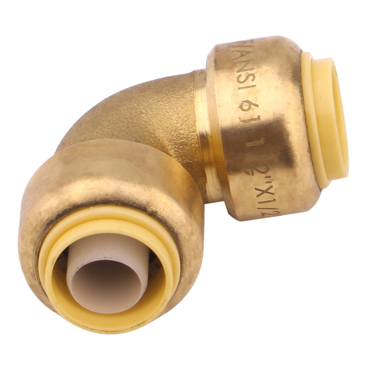 1/2-Zoll-90-Grad-Winkel, Push-to-Connect-Sanitäranschlüsse mit 1/2-Zoll-Trennclip