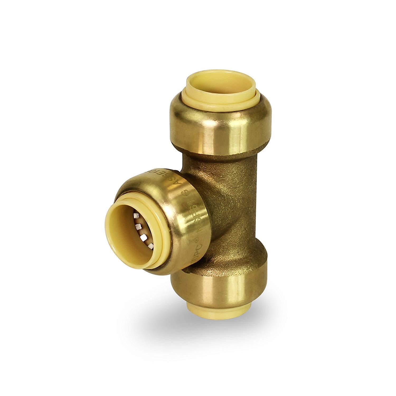 1/2-Zoll-Push-T-Stück für Sanitärinstallationen, Push-to-Connect-PEX-Anschlüsse