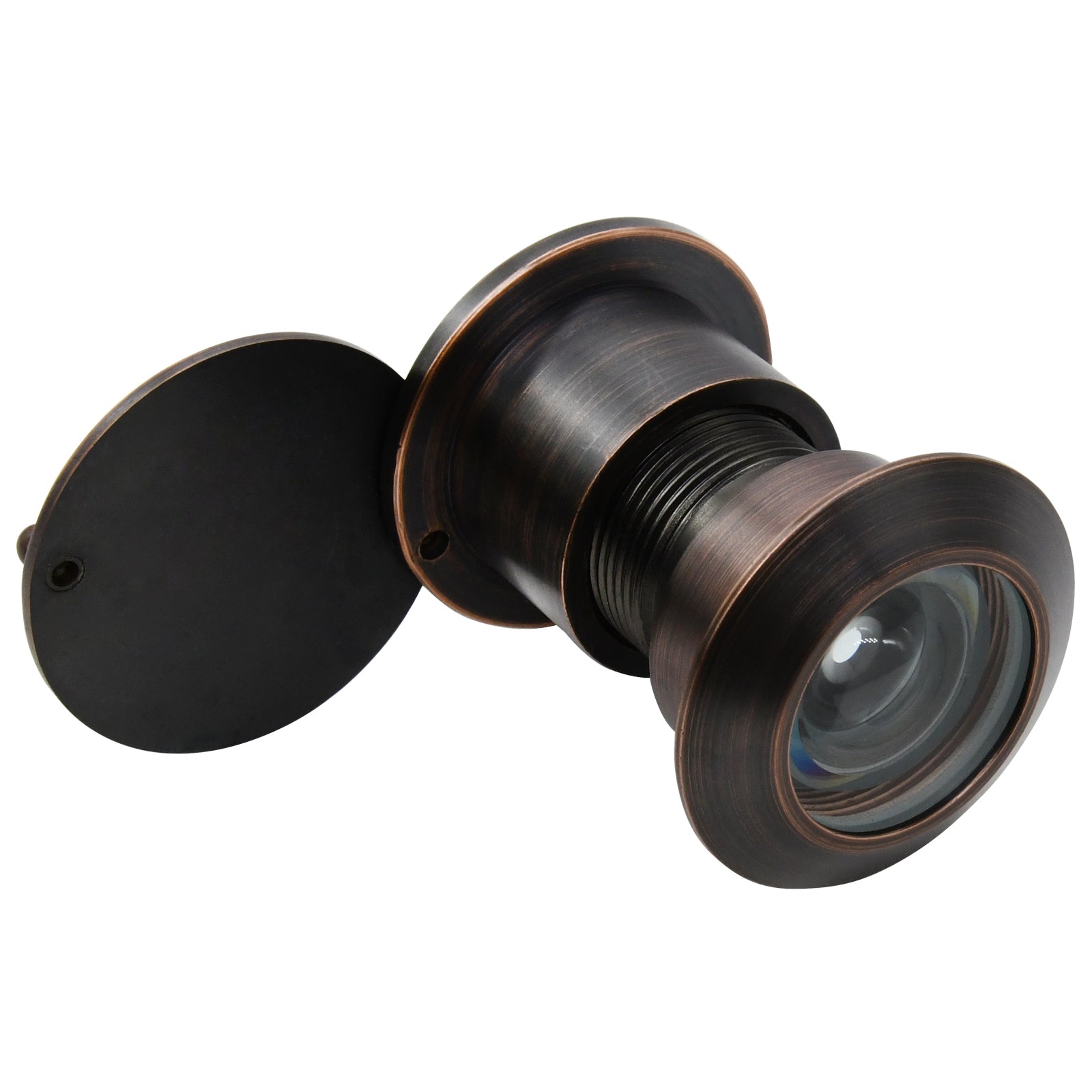 Judas de sécurité en laiton massif pour porte d'entrée - Bronze huilé