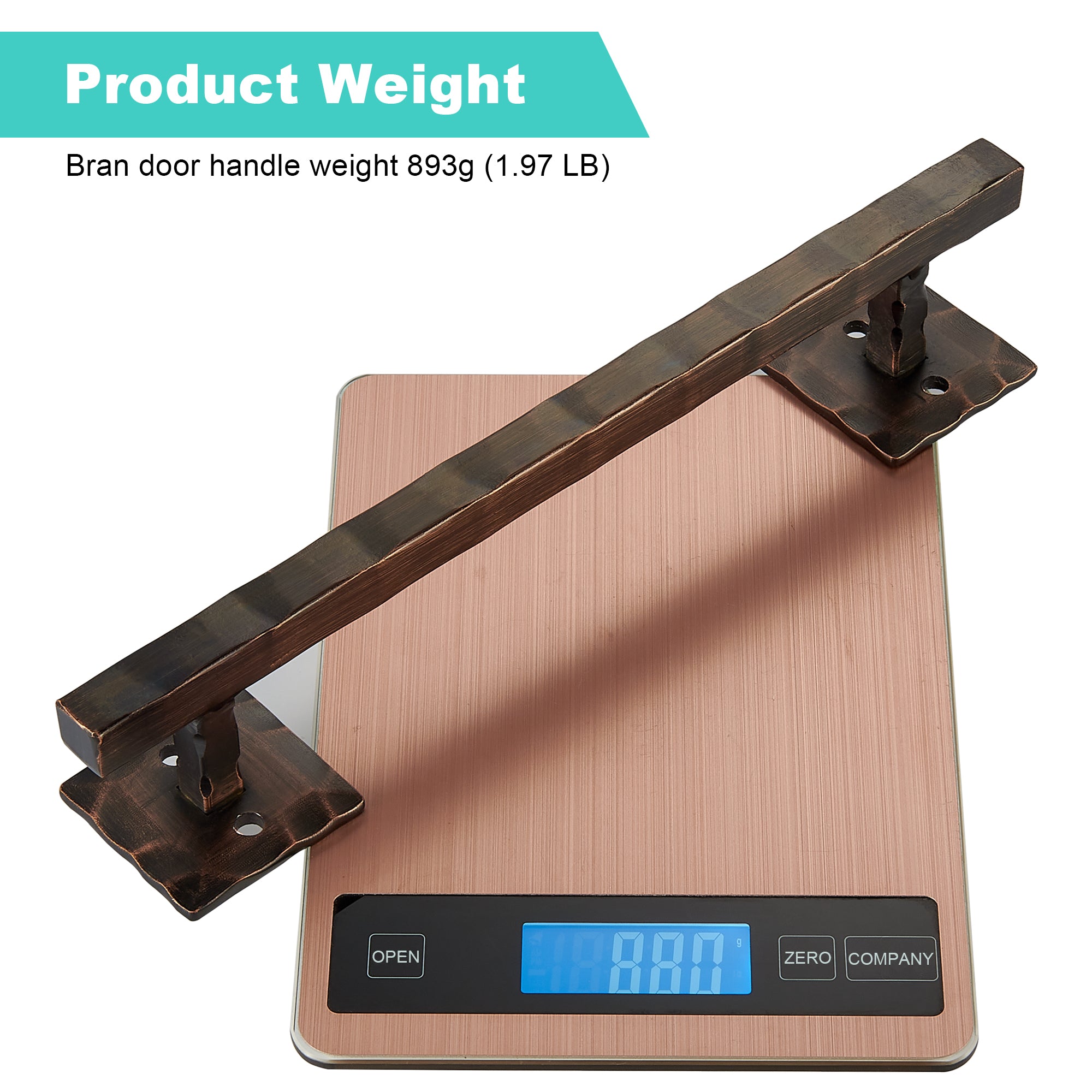 Heavy Duty 12" Rustic Square Solid Barn Door Handles ORB