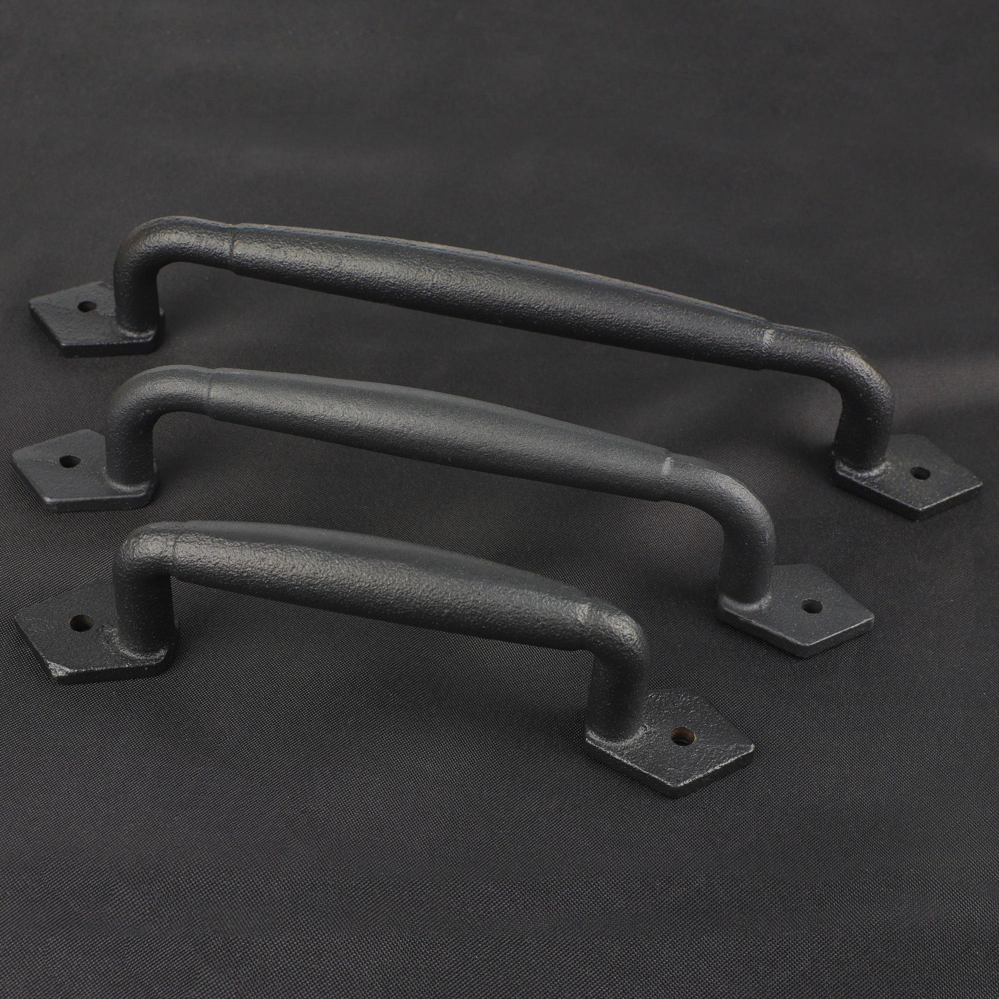 Euntenr Heavy Duty 12" Round Solid Rustic Barn Door Handles, Matte Black