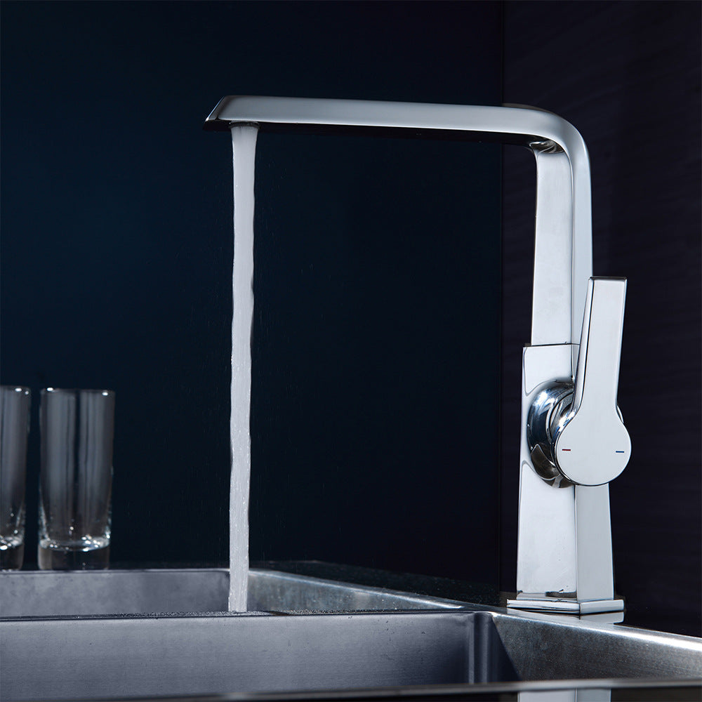 Eumtenr All Brass Cold and Hot Single Hole  Kitchen Faucet
