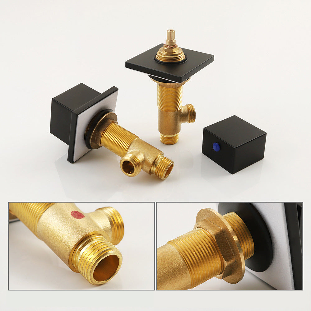 Waterfall Brass 3 Holes Bathroom Faucets with 2 Handles