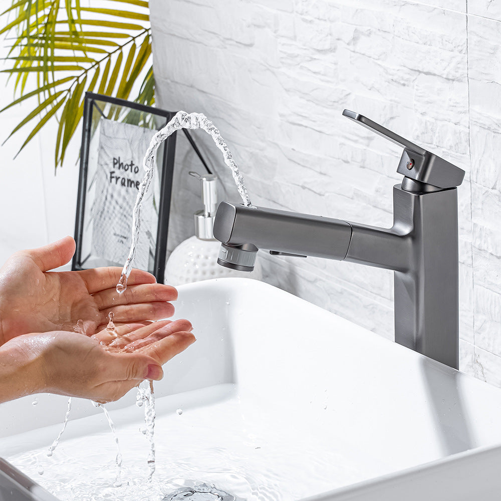 Single Handle Cold and Hot Water Bathroom Faucet Suitable for Tall Body Basins