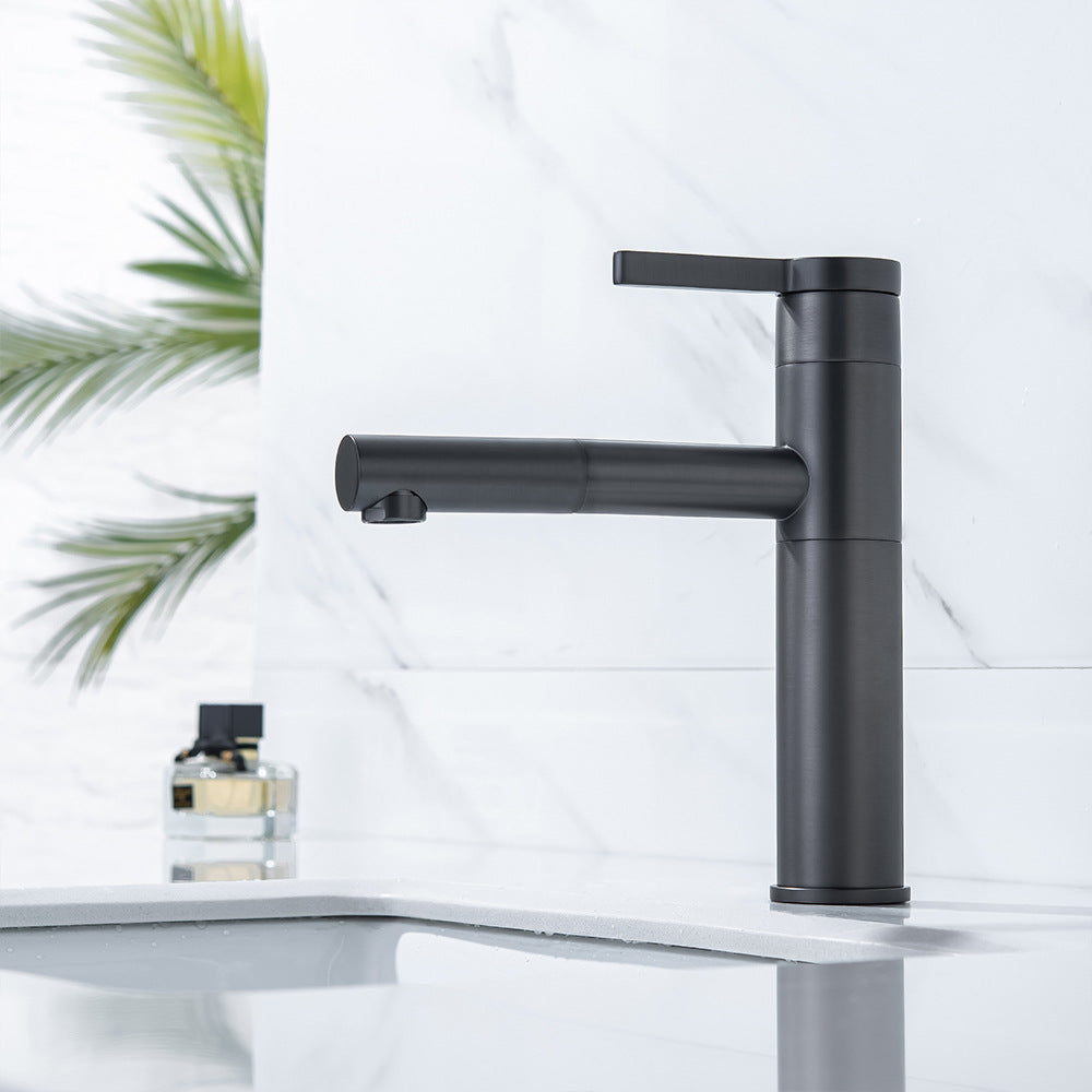 Eumtenr 1.5 GPM Single Hole Pre-Rinse Bathroom Faucet with Pull Down Sprayer