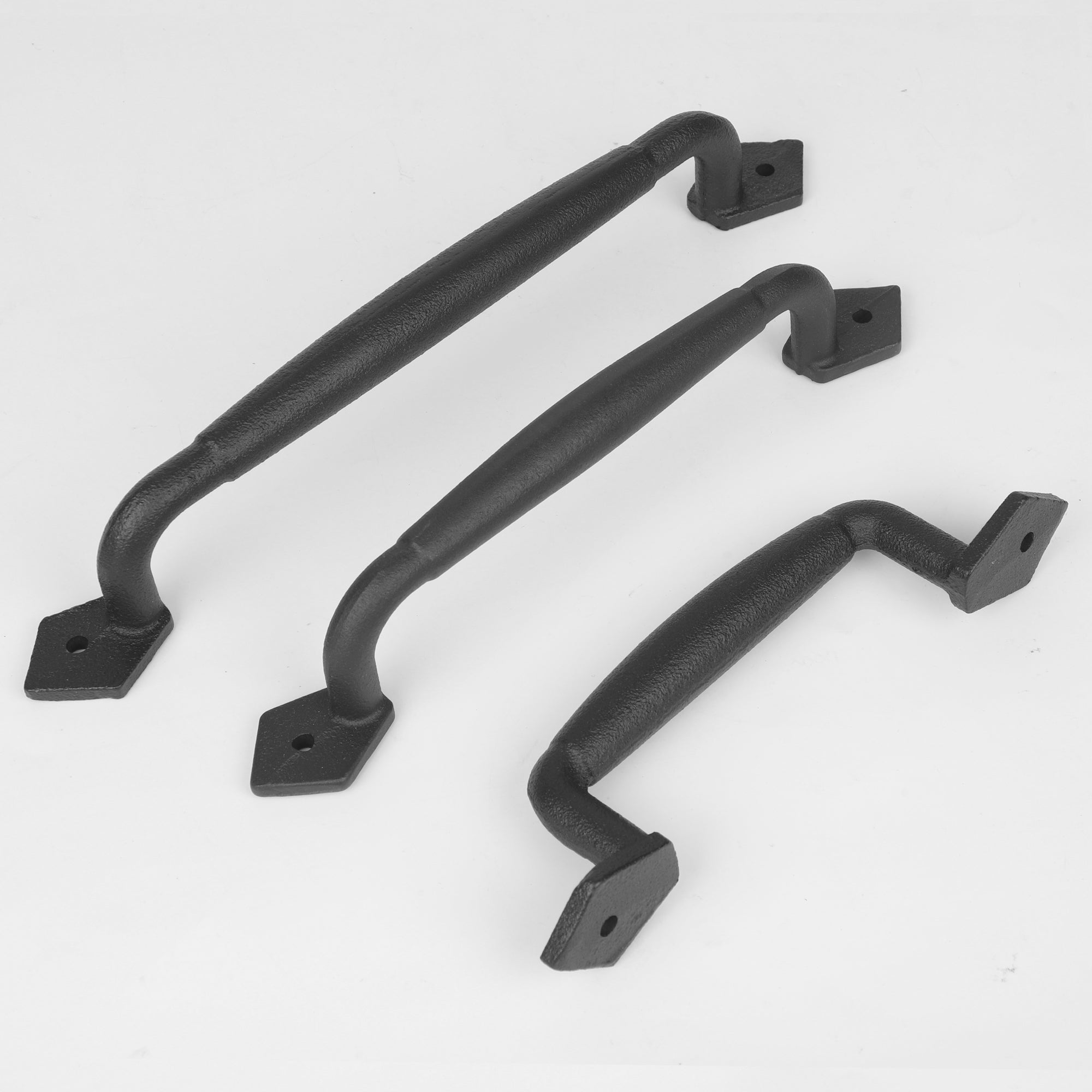 Euntenr Heavy Duty 12" Round Solid Rustic Barn Door Handles, Matte Black