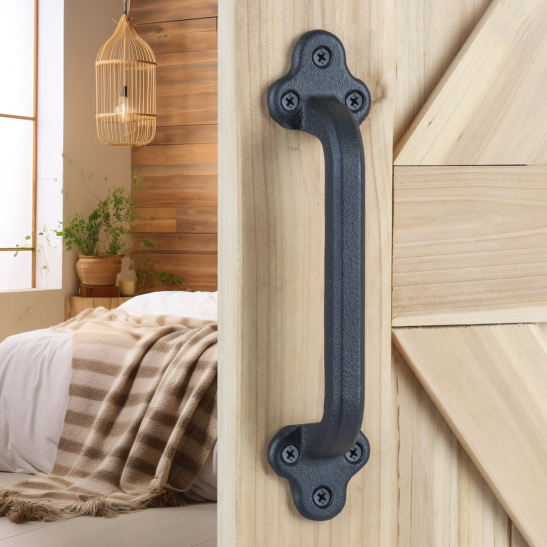 9 Inch Rustic Barn Door Handle for DIY Sliding Barn Door, Gate, Shed, Garage
