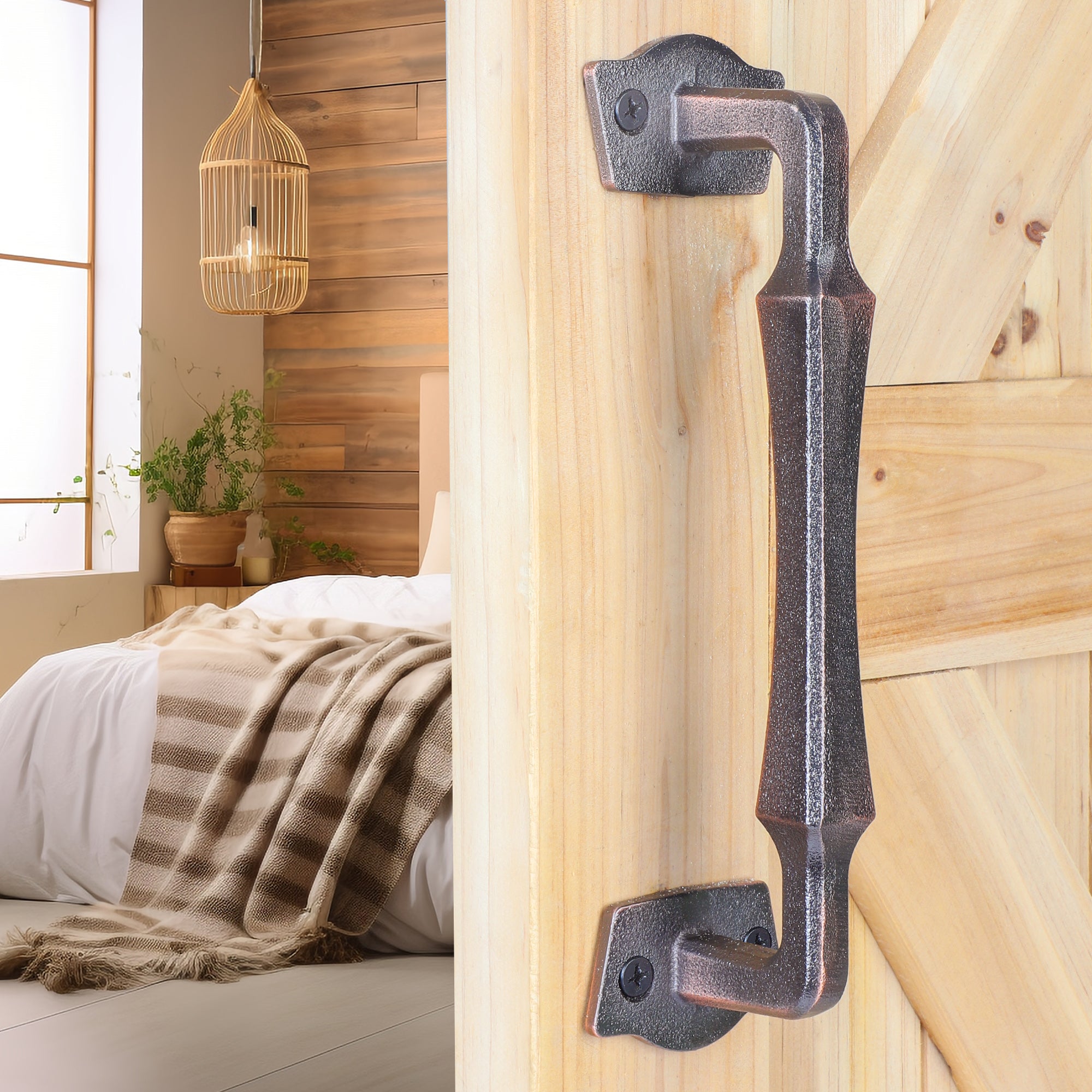 Heavy Duty 10 Inch Sliding Barn Door Handles for DIY Sliding Barn Door, Gate, Shed, Garage - ORB