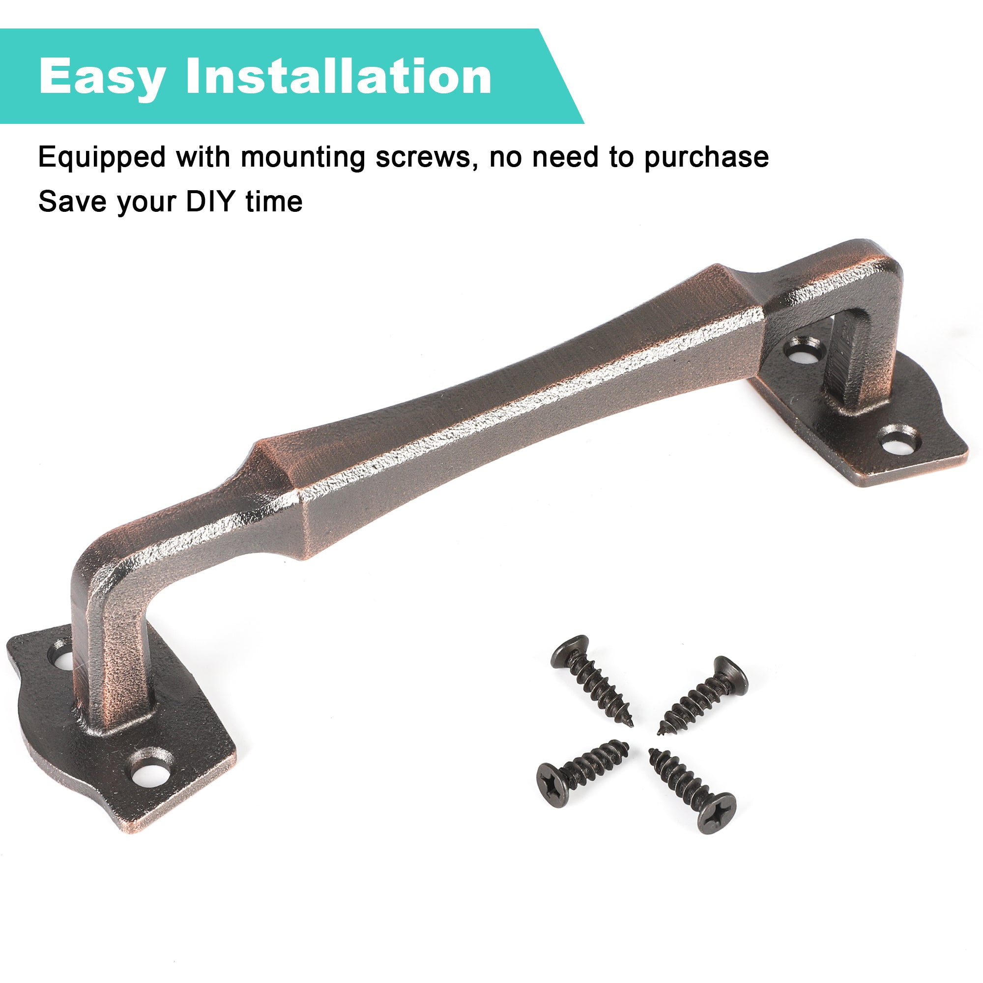 Heavy Duty 10 Inch Sliding Barn Door Handles for DIY Sliding Barn Door, Gate, Shed, Garage - ORB